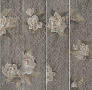 Керамогранит Поджио цветы скоричневый обрезной