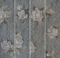 Керамогранит Поджио цветы серый обрезной