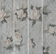 Керамогранит Поджио цветы серый светлый обрезной