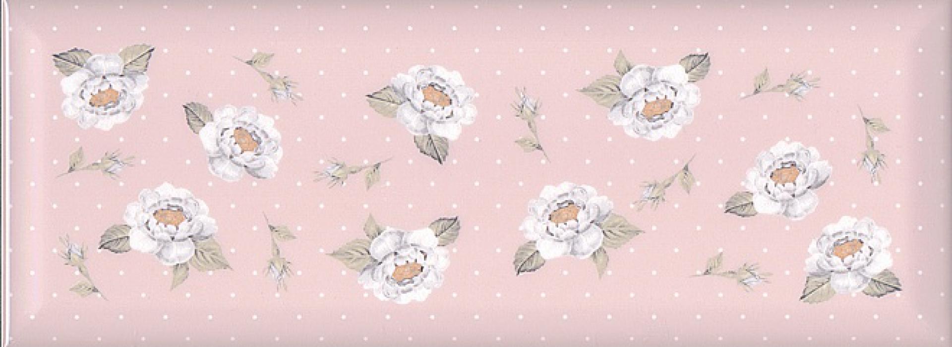 Плитка облицовочная Веджвуд розовая грань цветы